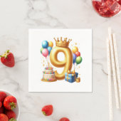Serviette En Papier 9e anniversaire doré (En situation)