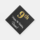 Serviette En Papier 9e anniversaire ~ Elégant luxe Faux Gold Look # (Coin)