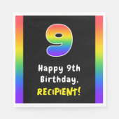 Serviette En Papier 9e anniversaire : Rainbow Spectrum # 9, Nom person (Devant)