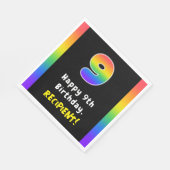 Serviette En Papier 9e anniversaire : Rainbow Spectrum # 9, Nom person (Coin)