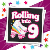 Serviette En Papier 9e anniversaire Roller Skate 9 ans