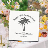 Serviette En Papier 9th Wedding Anniversary Palm Trees