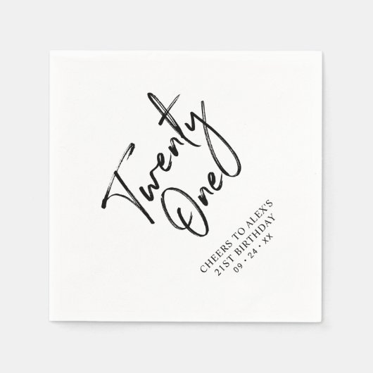 Serviette En Papier À 21 heures | Fête du 21e anniversaire adulte mode (Devant)