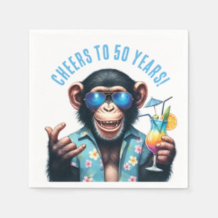 Serviette En Papier À 50 ans, quelle fête ! Summer Monkey 50e annivers