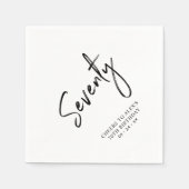 Serviette En Papier À 70 | Moderne Adulte 70ème Anniversaire Fête (Devant)