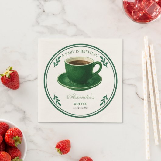 Serviette En Papier A Baby Is Brewing Coffee Cup Baby Shower (En situation)