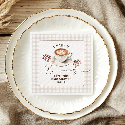 Serviette En Papier A Baby is Brewing Coffee Theme Baby Shower