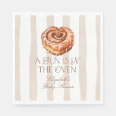 Serviette En Papier A Bun in the Oven Cinnamon Roll Theme Baby Shower (Devant)