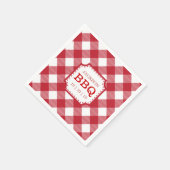Serviette en papier à carreaux rouge gingham (Coin)