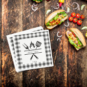 Serviette en papier à carreaux rustique pour dîner