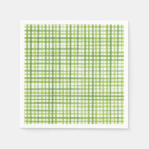 Serviette en papier à carreaux vert rustique | Fêt