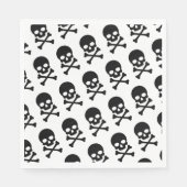 Serviette en papier à crânes noir et blanc (Devant)