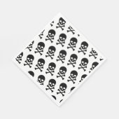 Serviette en papier à crânes noir et blanc (Coin)