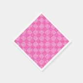 Serviette En Papier à damiers Amour en Magenta et Blanc (Coin)