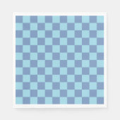 Serviette En Papier à damiers bleu/gris et bleu pastel (Devant)