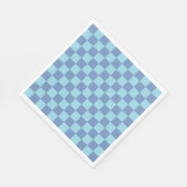Serviette En Papier à damiers bleu/gris et bleu pastel (Coin)
