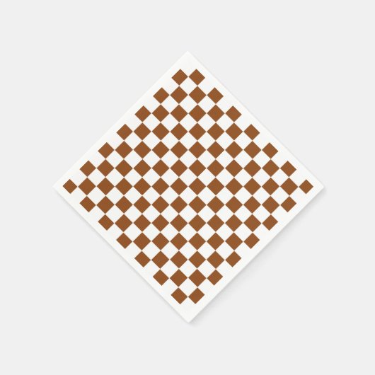 Serviette En Papier à damiers Brown et blanc (Coin)