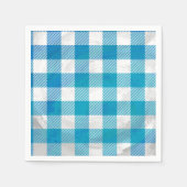 Serviette En Papier à damiers Buffalo Plaid bleu et blanc (Devant)