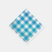 Serviette En Papier à damiers Buffalo Plaid bleu et blanc (Coin)