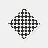 Serviette En Papier à damiers carré noir et blanc (Coin)