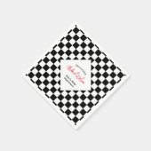 Serviette En Papier à damiers fête de remise des diplômes en noir et b (Coin)