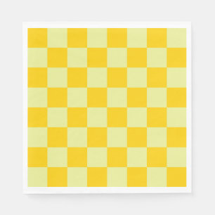 Serviette En Papier À damiers jaune En vichy Motif