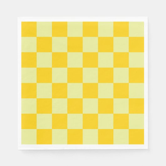 Serviette En Papier À damiers jaune En vichy Motif (Devant)