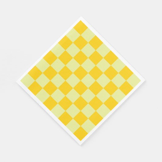 Serviette En Papier À damiers jaune En vichy Motif (Coin)