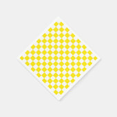 Serviette En Papier à damiers jaune et blanc (Coin)