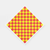 Serviette En Papier à damiers jaune et rouge (Coin)