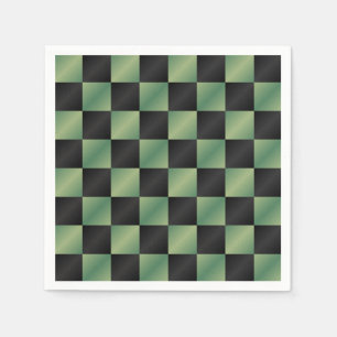Serviette En Papier À damiers moderne vert olive noir dégradé