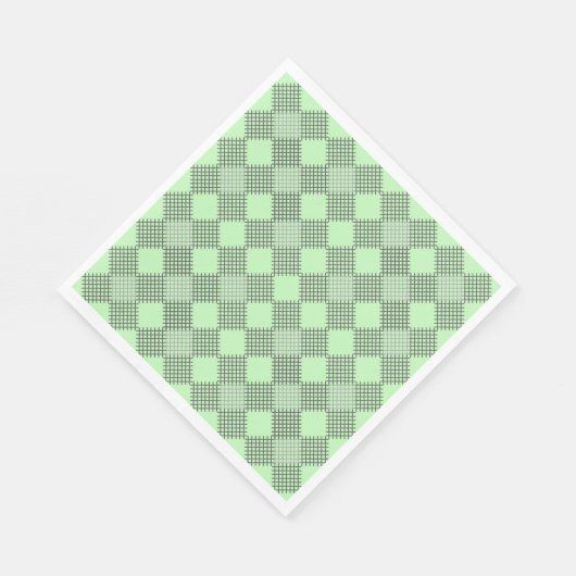 Serviette En Papier à damiers motif 01 w Lgreen BG (Coin)