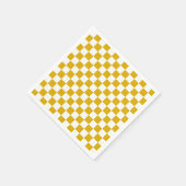 Serviette En Papier à damiers moutarde jaune et blanc (Coin)