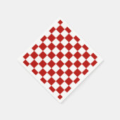Serviette En Papier à damiers papier rétro rouge blanc carré (Coin)
