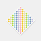 Serviette En Papier à damiers Pastel Rainbow (Coin)