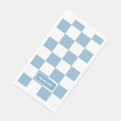 Serviette En Papier À damiers personnalisée Iris Baby Blue (Coin)