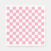 Serviette En Papier à damiers rose et blanc (Devant)