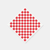 Serviette En Papier à damiers rouge et blanc (Coin)
