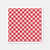 Serviette En Papier à damiers tartan plaid classique rouge blanc textu (Devant)
