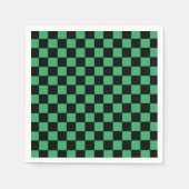 Serviette En Papier à damiers vert et noir (Devant)