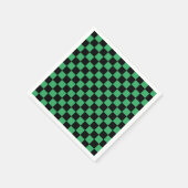 Serviette En Papier à damiers vert et noir (Coin)