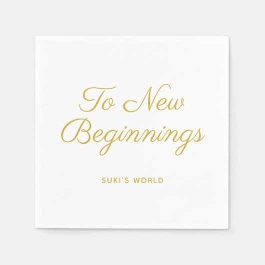 Serviette En Papier À de nouveaux débuts Élégant Personnalisé (Devant)
