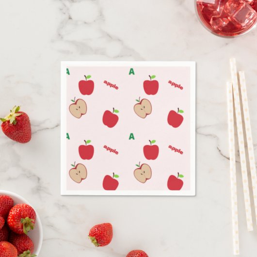 Serviette En Papier A est pour rose pomme (En situation)