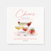 Serviette En Papier À | Fête des mariées de cocktails d'aquarelle (Devant)