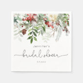 Serviette En Papier À feuillage persistant et élégante douche nuptiale (Devant)