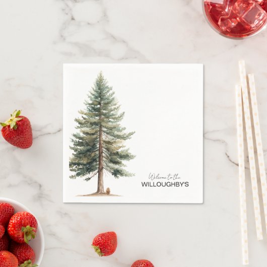 Serviette En Papier À feuillage persistant Tree Party (En situation)