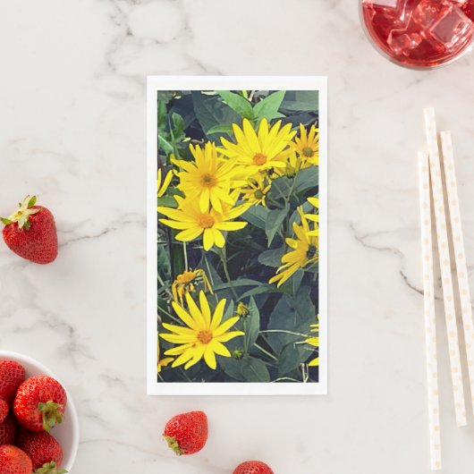 Serviette en papier à fleur de topinambour (En situation)