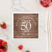Serviette En Papier À la cinquantaine de noces de mariage Rustique Or (En situation)