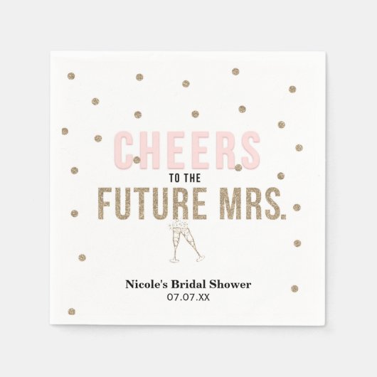 Serviette En Papier À la future Mme. Réception de mariage moderne (Devant)