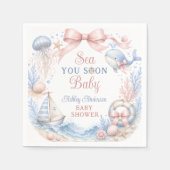 Serviette En Papier À la mer bientôt Bébé Shower Côtier (Devant)